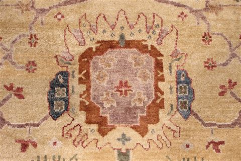 Oushak Yellow Hand Knotted 86 X 116 Area Rug 301-30696 Image 8