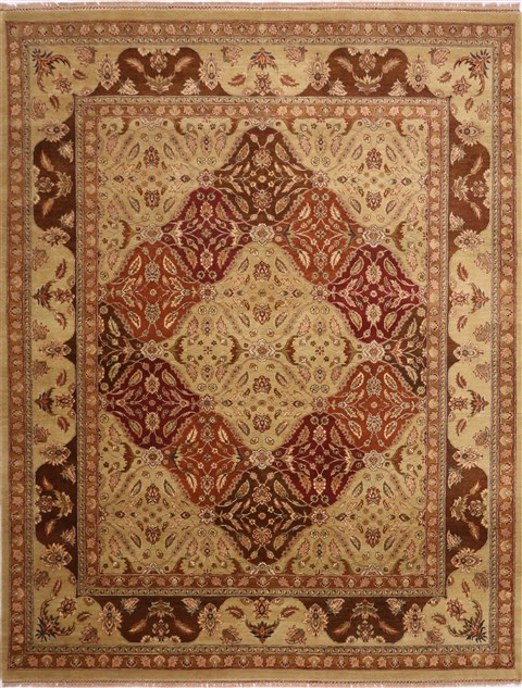 Jaipur Yellow Hand Knotted 91 X 115 Area Rug 301-30697 Image 0