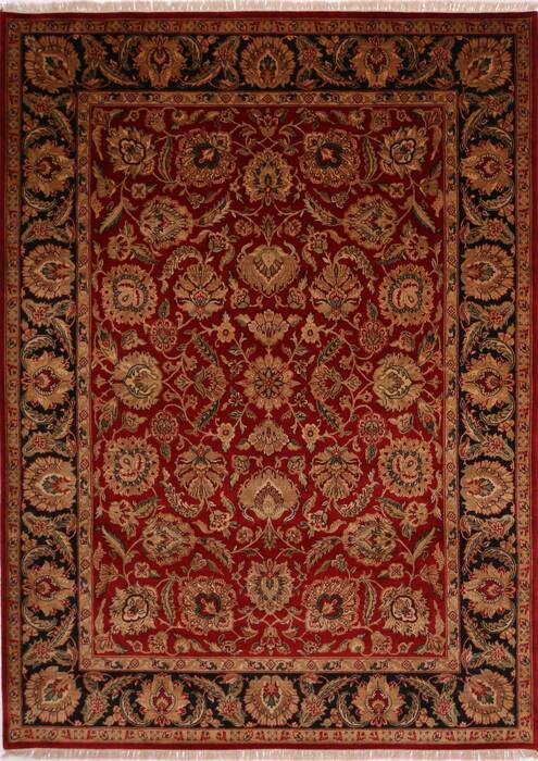 Indian Rug Design Red Indian Jaipur Red Rectangle 9x12 ft Wool Carpet 30699 | SKU 30699