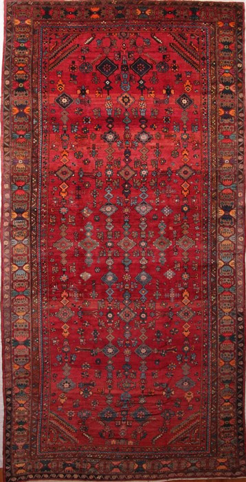 Mahal Red Hand Knotted 102 X 193 Area Rug 400-30707 Image 0