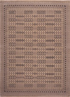 Indian Jaipur Beige Rectangle 9x12 ft Wool Carpet 30708
