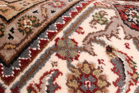 Mahi Beige Hand Knotted 82 X 101  Area Rug 256-30710 Image 2