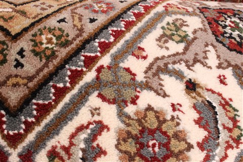 Mahi Beige Hand Knotted 82 X 101  Area Rug 256-30710 Image 11