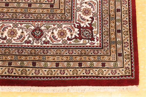 Mahi Beige Hand Knotted 82 X 101  Area Rug 256-30710 Image 1