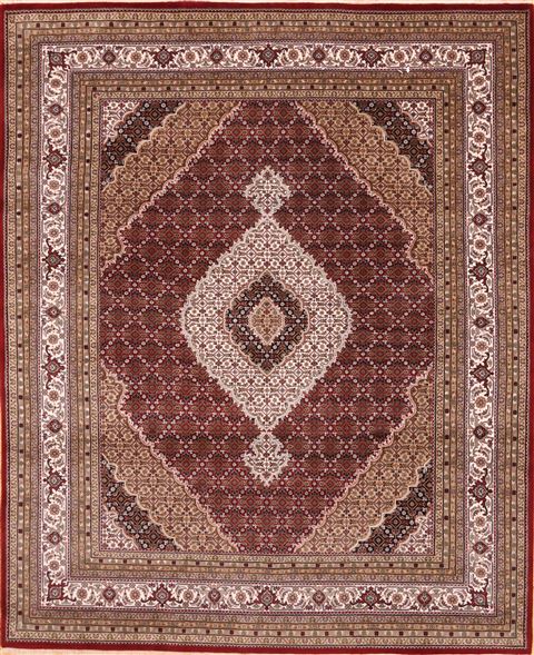 Mahi Beige Hand Knotted 82 X 101  Area Rug 256-30710 Image 0
