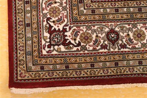 Mahi Beige Hand Knotted 83 X 102 Area Rug 256-30711 Image 1