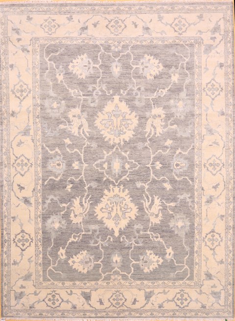 Oushak Beige Hand Knotted 92 X 127  Area Rug 256-30720 Image 0