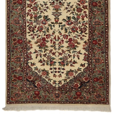 Tabriz Beige Runner Hand Knotted 26 X 100  Area Rug 276-30724 Image 1