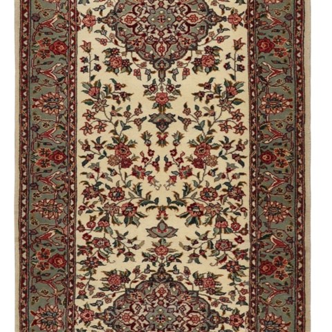 Tabriz Beige Runner Hand Knotted 26 X 100  Area Rug 276-30724 Image 2