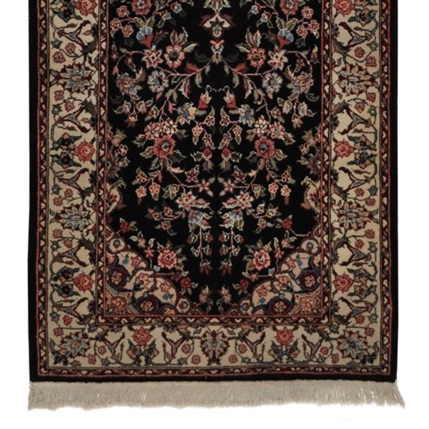 Tabriz Black Runner Hand Knotted 26 X 100  Area Rug 276-30730 Image 1