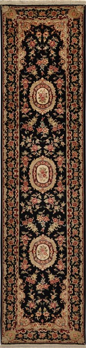 Kashan Black Runner Hand Knotted 23 X 100 Area Rug 276-30731 Image 0
