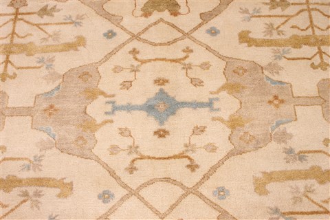 Oushak Beige Hand Knotted 82 X 911  Area Rug 256-30732 Image 2