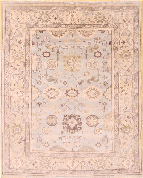 Oushak Beige Hand Knotted 83 X 101 Area Rug 256-30734 Image 0