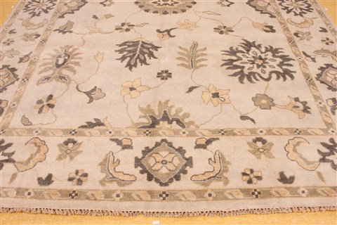 Oushak Grey Hand Knotted 91 X 120  Area Rug 256-30737 Image 12