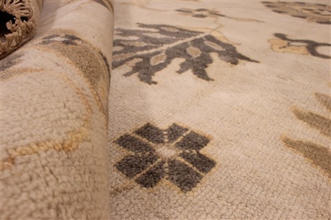 Oushak Grey Hand Knotted 91 X 120  Area Rug 256-30737 Image 8