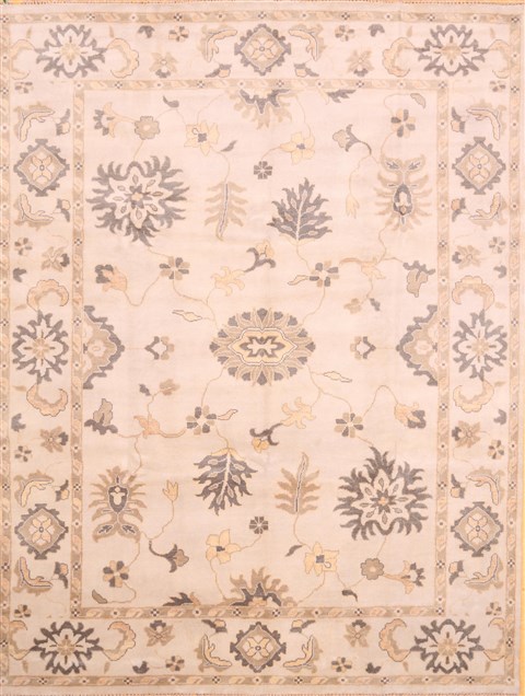 Oushak Grey Hand Knotted 91 X 120  Area Rug 256-30737 Image 0