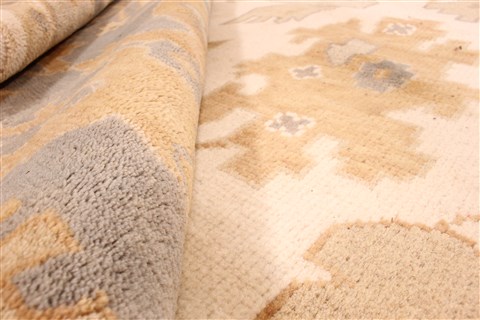 Oushak Beige Hand Knotted 91 X 1110 Area Rug 256-30741 Image 10