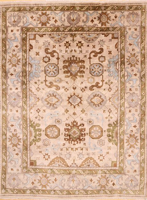 Oushak Blue Hand Knotted 811 X 1110 Area Rug 256-30744 Image 0