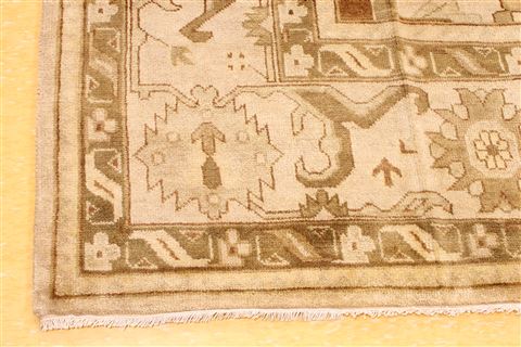 Oushak Brown Hand Knotted 92 X 119  Area Rug 256-30745 Image 1