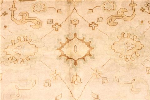 Oushak Brown Hand Knotted 92 X 119  Area Rug 256-30745 Image 4