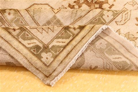 Oushak Brown Hand Knotted 92 X 119  Area Rug 256-30745 Image 10