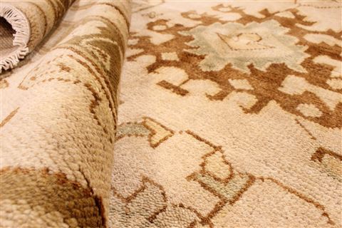 Oushak Brown Hand Knotted 92 X 119  Area Rug 256-30745 Image 11