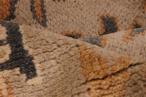 Oushak Beige Hand Knotted 94 X 120 Area Rug 256-30747 Image 11