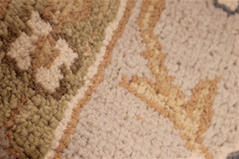 Oushak Beige Hand Knotted 94 X 120 Area Rug 256-30747 Image 12