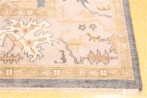 Oushak Beige Hand Knotted 94 X 120 Area Rug 256-30747 Image 1
