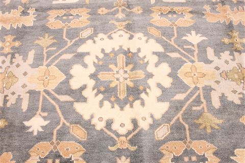 Oushak Beige Hand Knotted 94 X 120 Area Rug 256-30747 Image 3