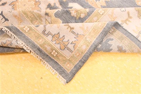 Oushak Beige Hand Knotted 94 X 120 Area Rug 256-30747 Image 8