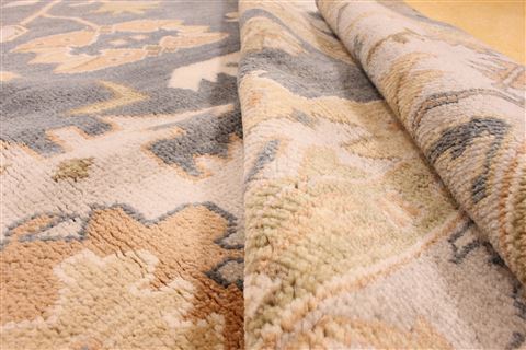 Oushak Beige Hand Knotted 94 X 120 Area Rug 256-30747 Image 9