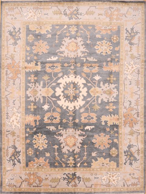 Oushak Beige Hand Knotted 94 X 120 Area Rug 256-30747 Image 0