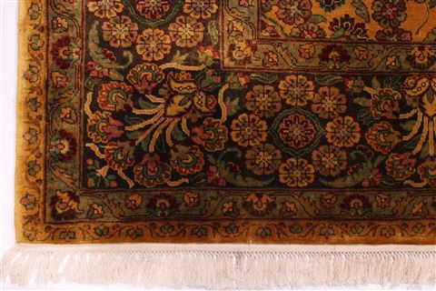 Jaipur Yellow Hand Knotted 91 X 111  Area Rug 301-30759 Image 1