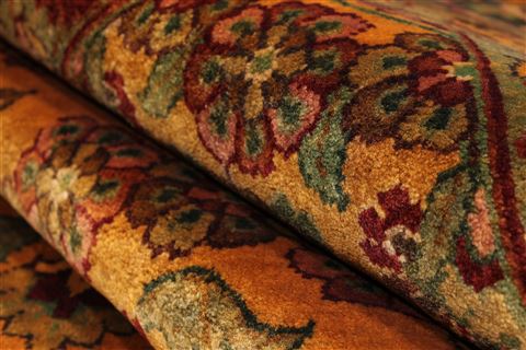 Jaipur Yellow Hand Knotted 91 X 111  Area Rug 301-30759 Image 4