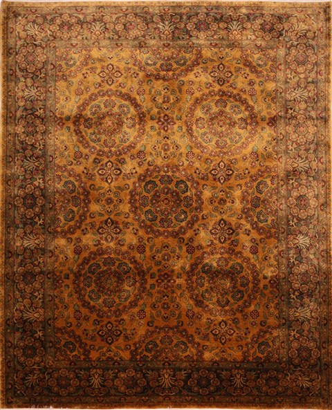 Jaipur Yellow Hand Knotted 91 X 111  Area Rug 301-30759 Image 0