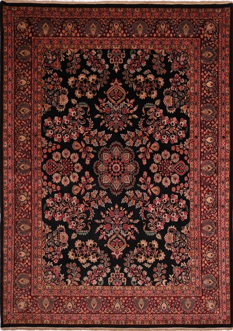 Sarouk Black Hand Knotted 810 X 1111 Area Rug 301-30763 Image 0