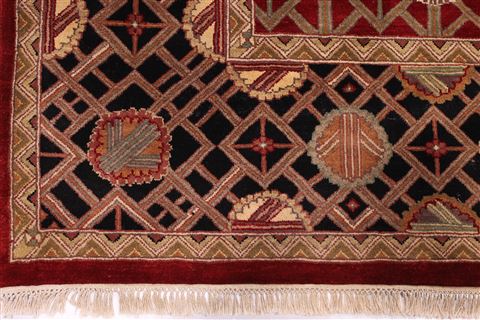 Jaipur Red Hand Knotted 92 X 123 Area Rug 301-30772 Image 1