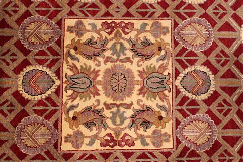 Jaipur Red Hand Knotted 92 X 123 Area Rug 301-30772 Image 3