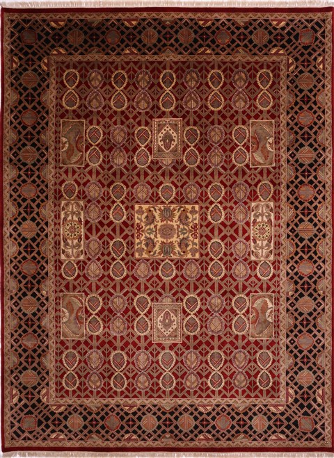 Jaipur Red Hand Knotted 92 X 123 Area Rug 301-30772 Image 0