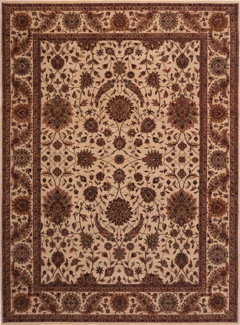 Sarouk Beige Hand Knotted 91 X 121 Area Rug 301-30780 Image 0