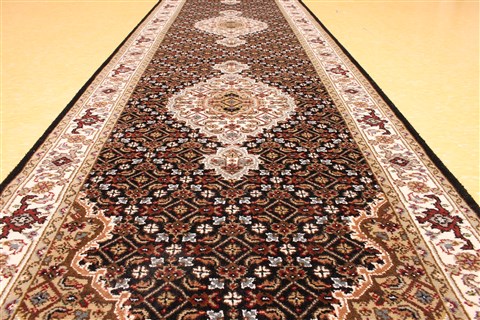 Mahi Beige Runner Hand Knotted 29 X 249  Area Rug 256-30783 Image 5