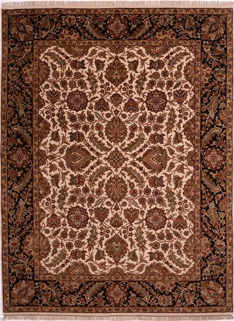 Jaipur White Hand Knotted 93 X 122 Area Rug 301-30784 Image 0