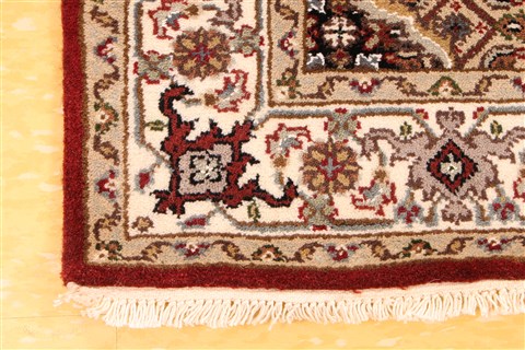 Mahi Beige Runner Hand Knotted 29 X 242  Area Rug 256-30785 Image 1