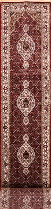 Mahi Beige Runner Hand Knotted 29 X 242  Area Rug 256-30785 Image 0