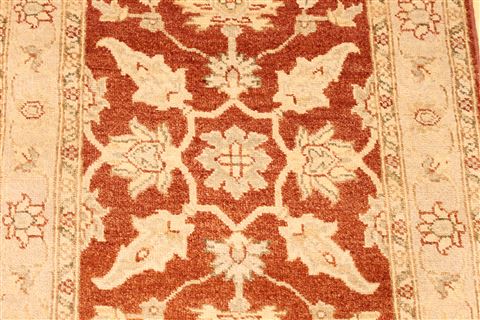 Pishavar Red Runner Hand Knotted 26 X 160 Area Rug 256-30791 Image 3