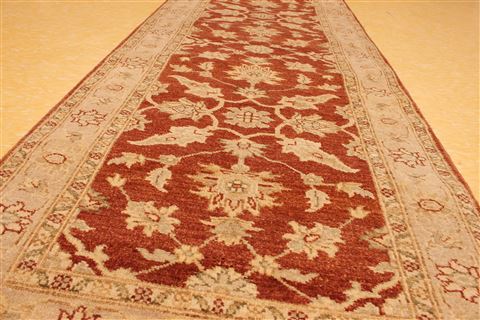 Pishavar Red Runner Hand Knotted 26 X 160 Area Rug 256-30791 Image 6