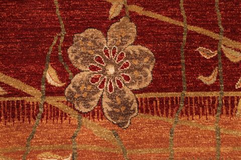 Modern Red Hand Knotted 86 X 1110 Area Rug 301-30794 Image 6