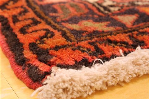 Karajeh Brown Runner Hand Knotted 28 X 157  Area Rug 256-30804 Image 6