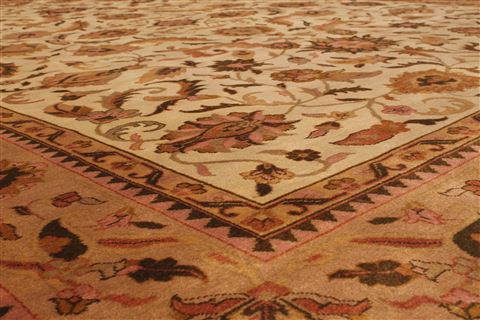 Kashan Beige Hand Knotted 86 X 115 Area Rug 301-30818 Image 2